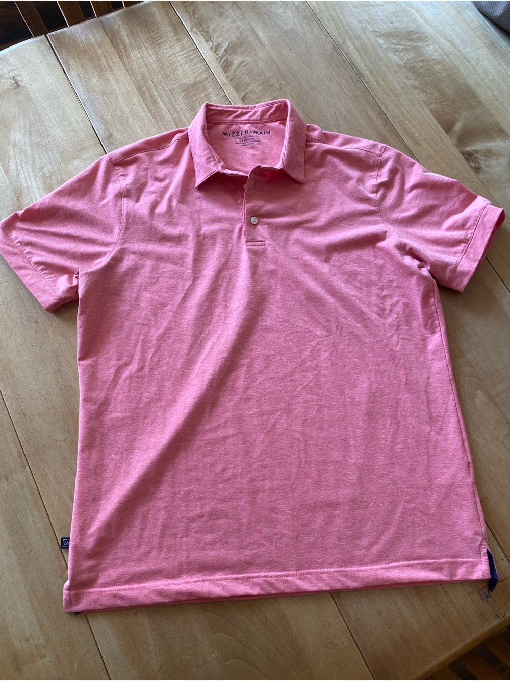 Mizzen+Main Men's Coral Pink Polo